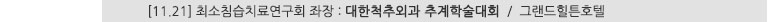 [11.21] 최소침습치료연구회 좌장 : 대한척추외과 추계학술대회 / 그랜드힐튼호텔
